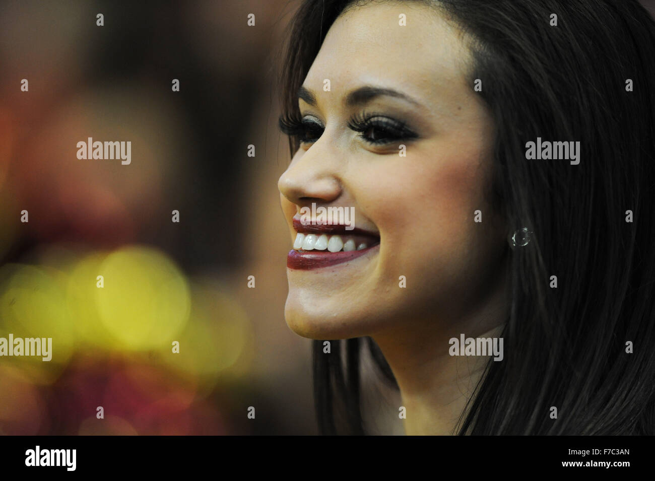 Syracuse, NY, USA. 28th Nov, 2015. Boston College Cheerleaders traveled to Syracuse to cheer their team on. Syracuse defeated Boston College 20-17 on a last second field goal at the Carrier Dome in Syracuse, NY. Photo by Alan Schwartz/Cal Sport Media/Alamy Live News Stock Photo