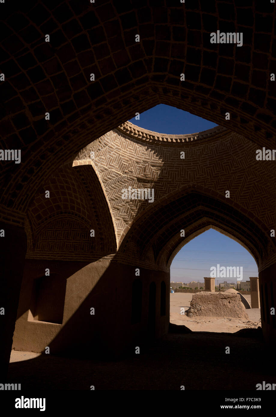 Zoroastrian Old Building, Yazd Province, Yazd, Iran Stock Photo