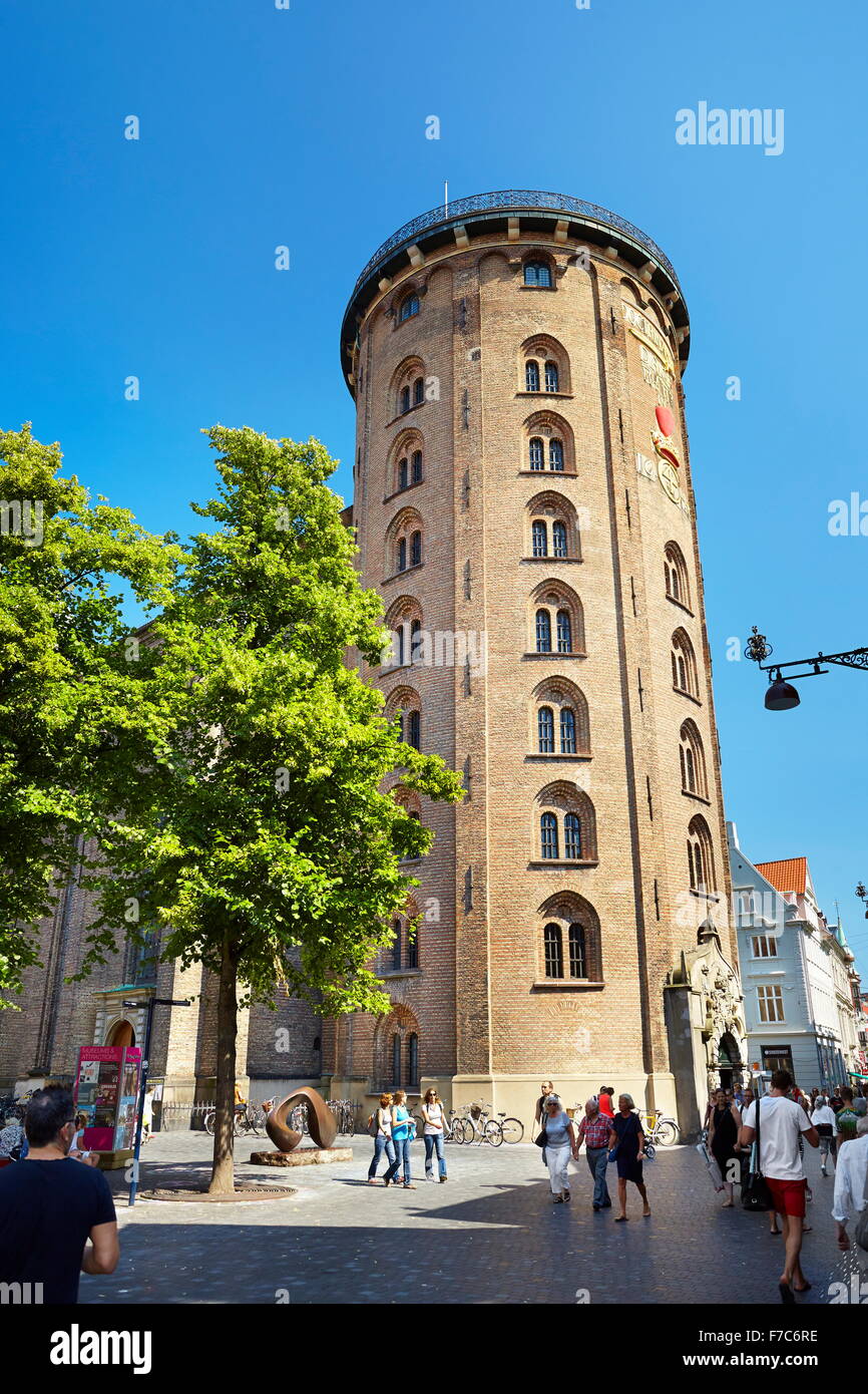 Round Tower, Rundetarn, Copenhagen cityscape, Denmark Stock Photo