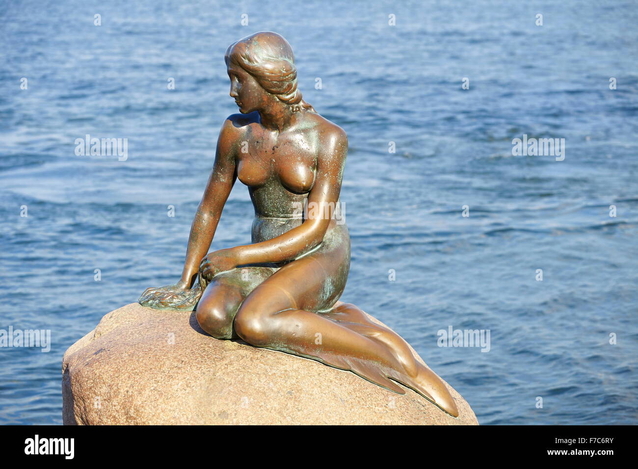 The Little Mermaid Statue, Copenhagen, Denmark Stock Photo