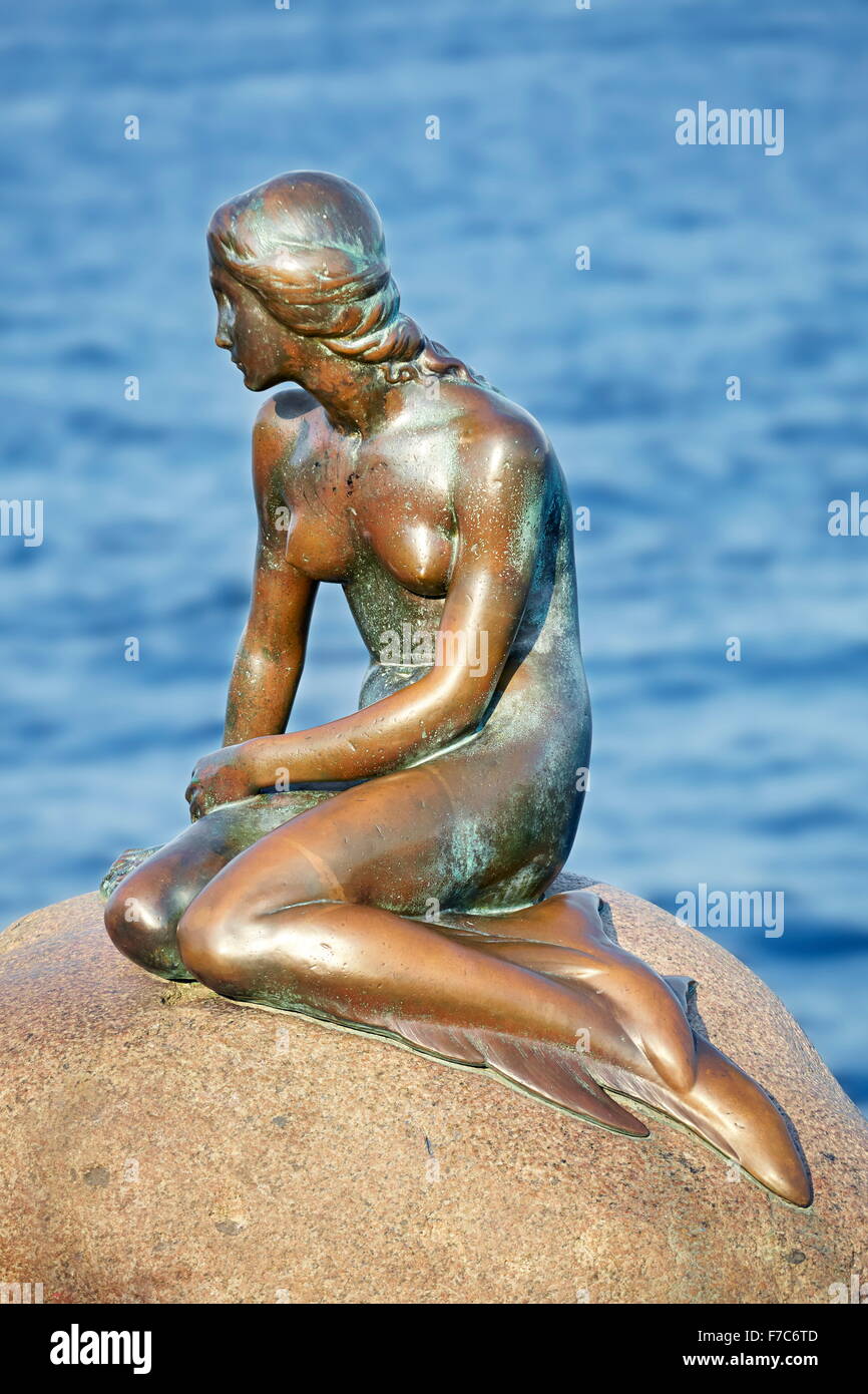 The Little Mermaid Statue, Copenhagen, Denmark Stock Photo