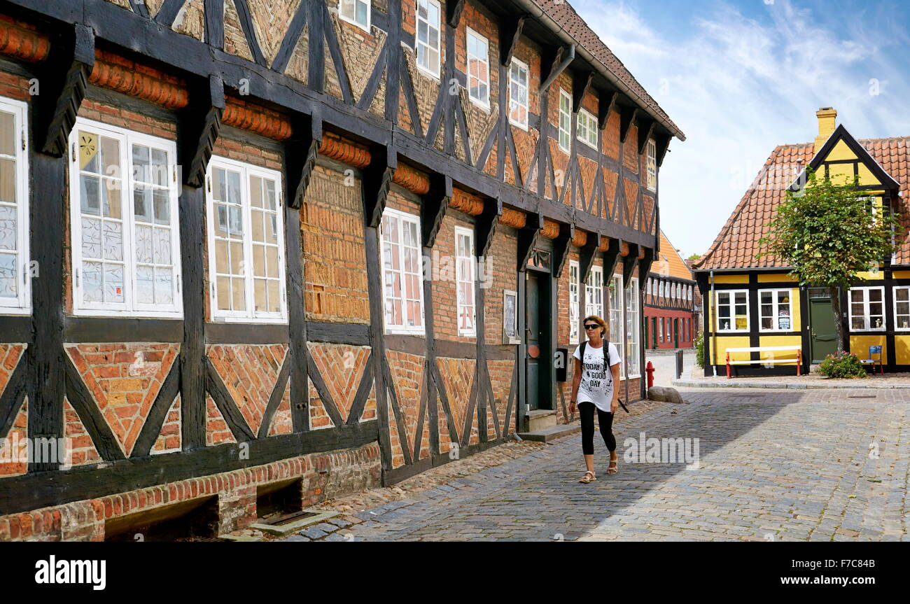 Denmark,  Ribe - half-timbered house Stock Photo