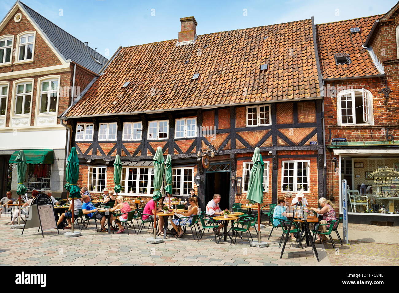 Half-timbered house, Old Town, Ribe, Denmark Stock Photo