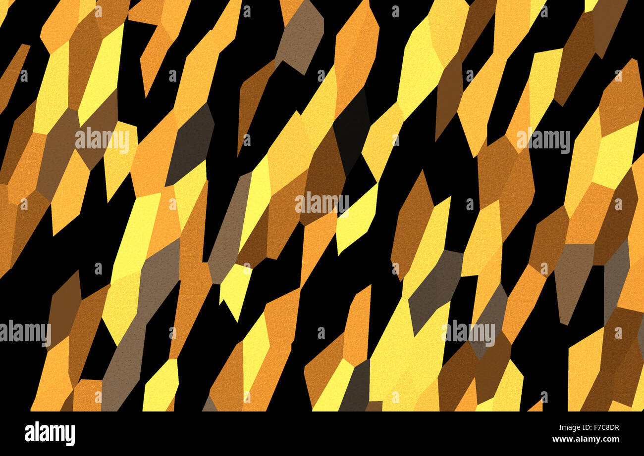 Abstract dynamic colorful  pattern, yellow  black, ocher, umber Stock Photo