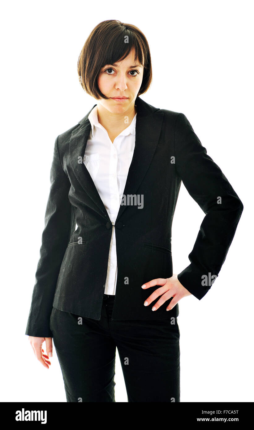 happy young business woman isolated on white Stock Photo - Alamy