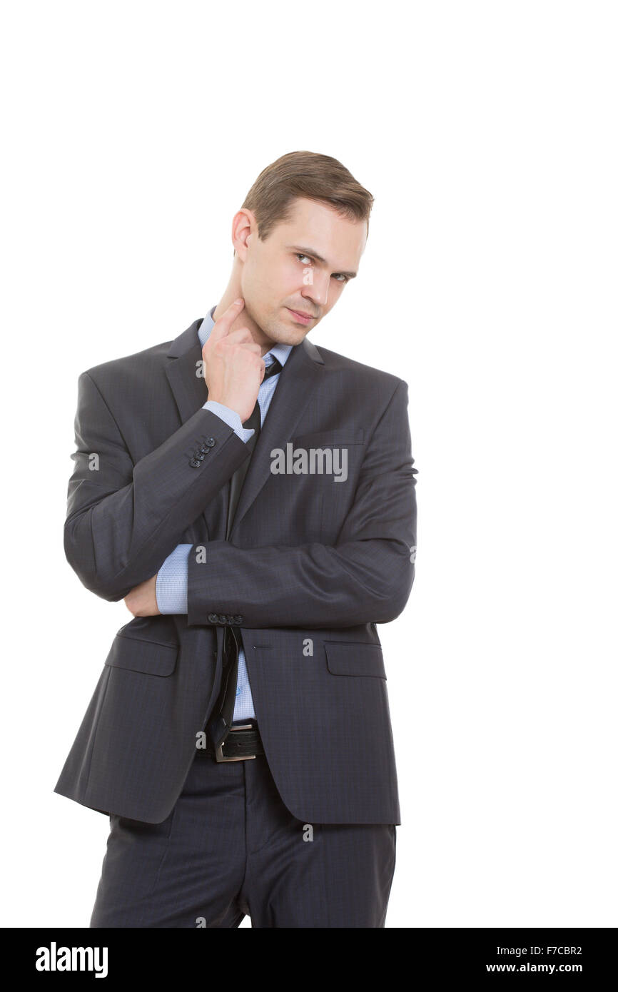 Doubt Body Language body language. man in business suit isolated on white background ...