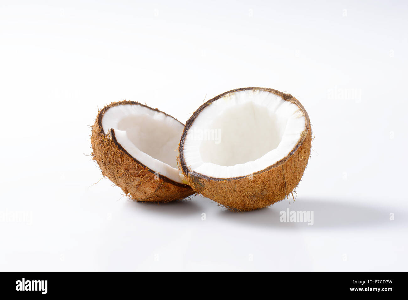 Fresh coconut cut in half Stock Photo Alamy