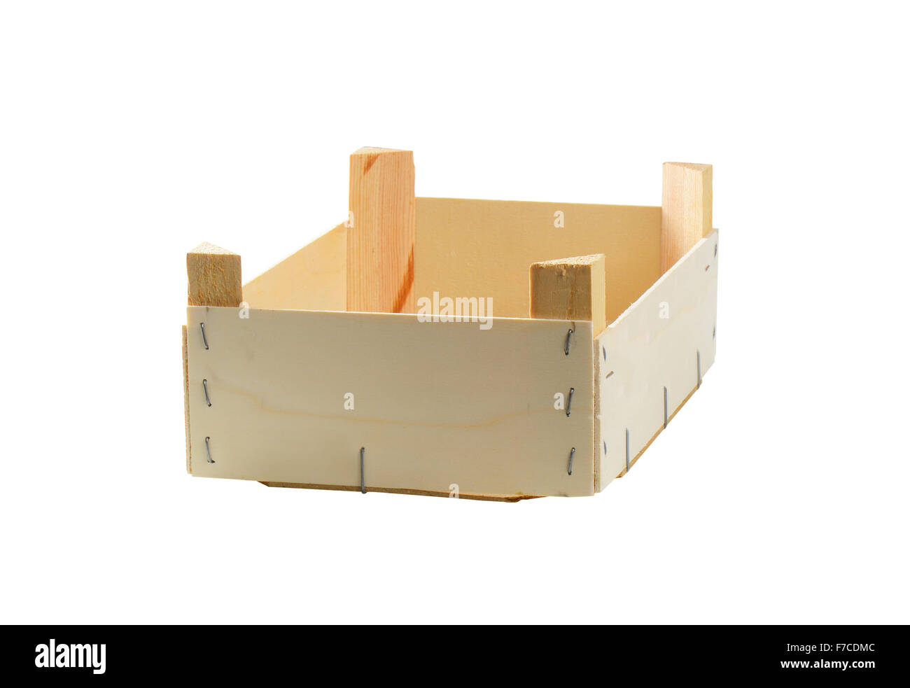 Empty wooden crate isolated on white Stock Photo