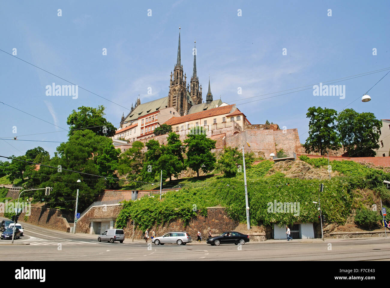 The view of the Cathedral of Saint Peter and Paul in Brno, Czech Republic. Stock Photo