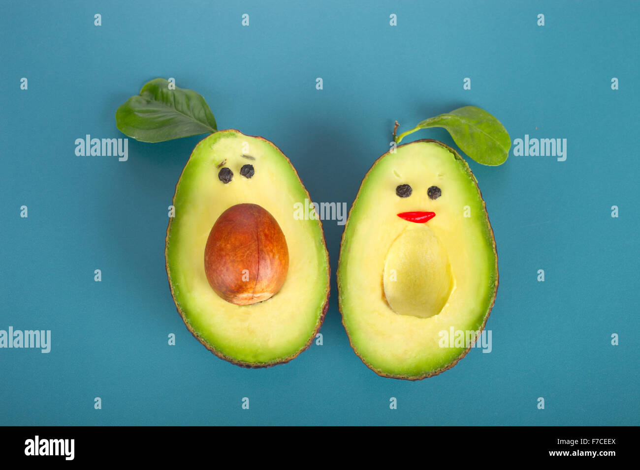 Avocado couple Stock Photo