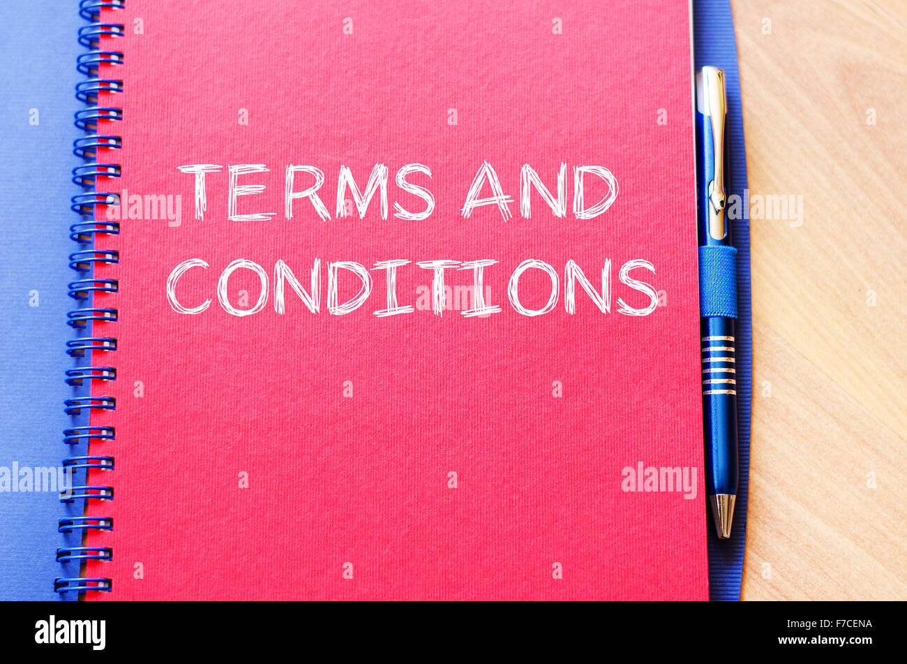 Terms and conditions text concept write on notebook with pen Stock Photo