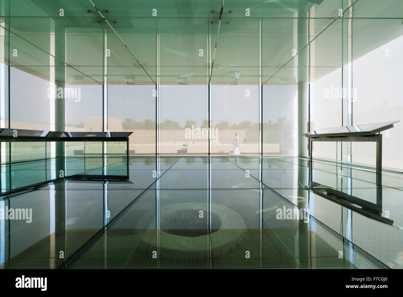 Interior of new museum at reconstructed fort at Qasr Al Muwaiji in Al Ain United Arab Emirates UAE Stock Photo