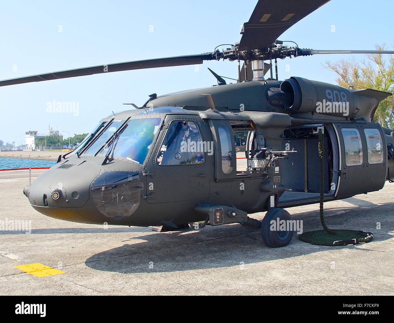 H-60 Black Hawk Helicopter Closeup Stock Photo
