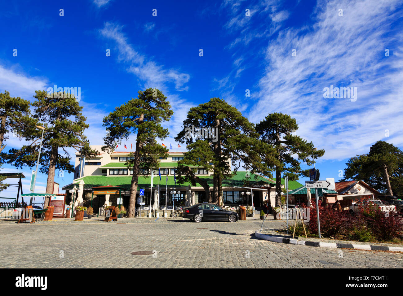 The Troodos Hotel, Mount Troodos, Cyprus. Stock Photo