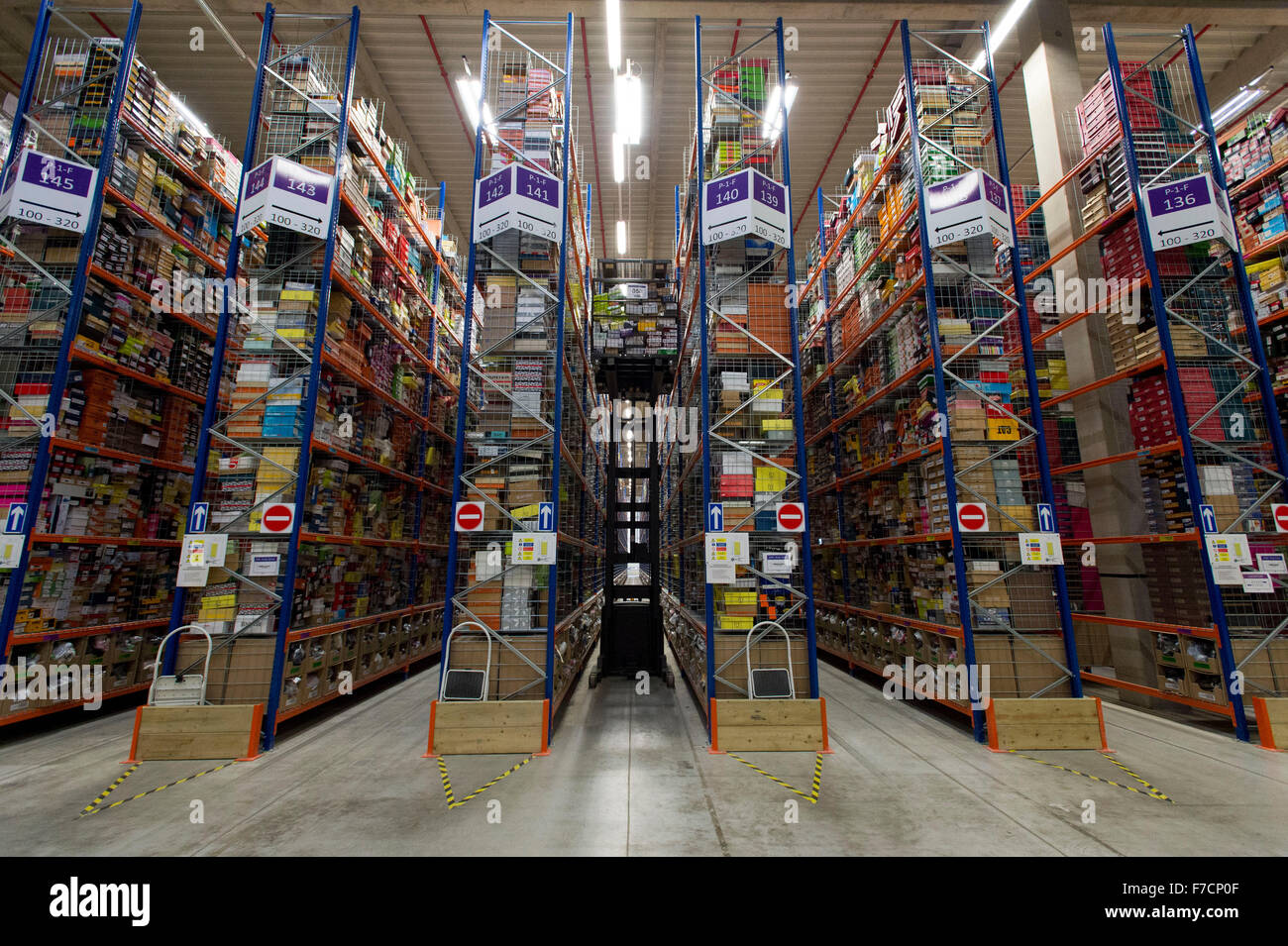 The Amazon warehouse fulfillment centre in Swansea, South Wales. Amazon have hired an number of extra staff for Christmas. Stock Photo