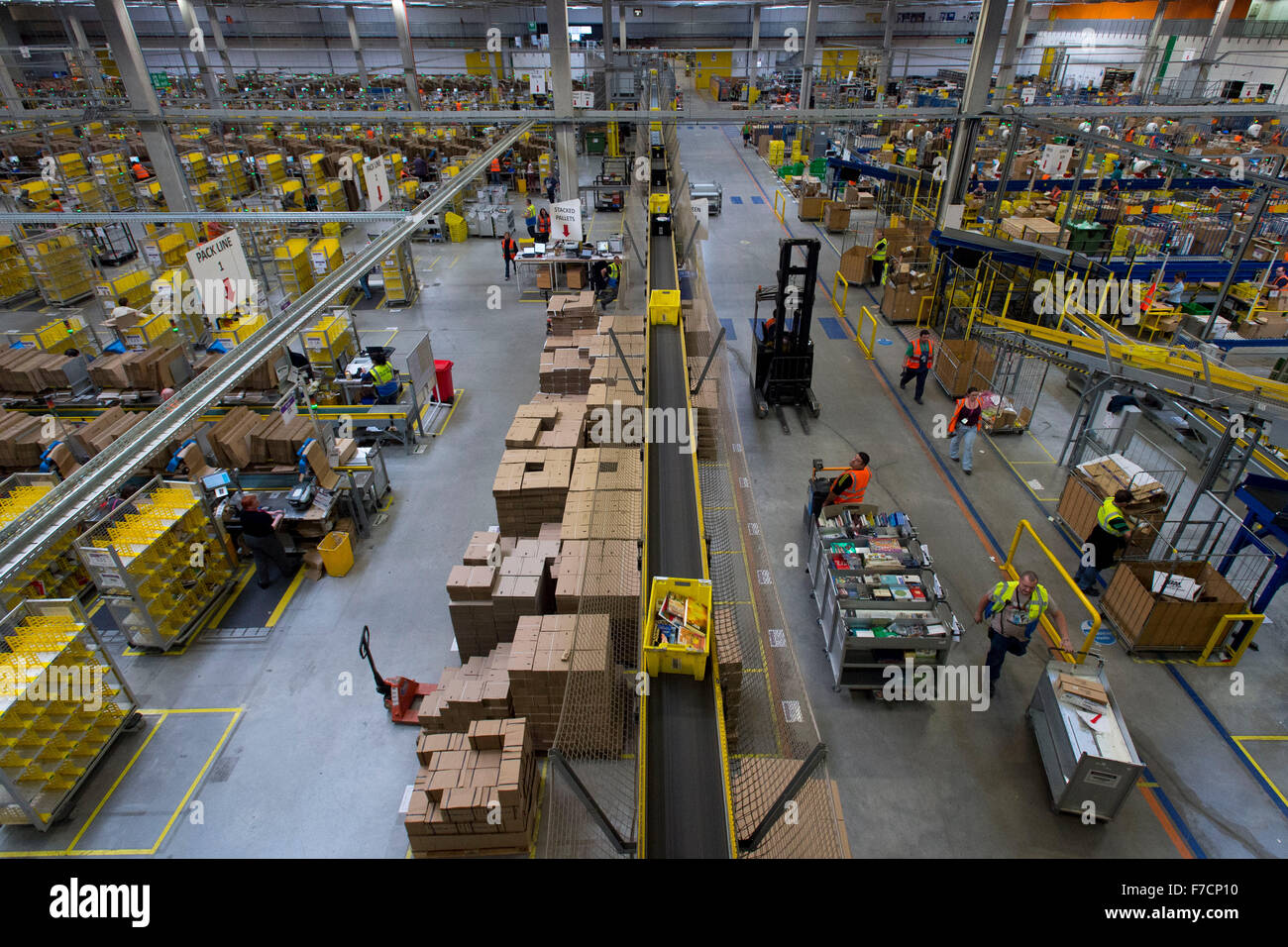 The Amazon warehouse fulfillment centre in Swansea, South Wales. Amazon  have hired an number of extra staff for Christmas Stock Photo - Alamy
