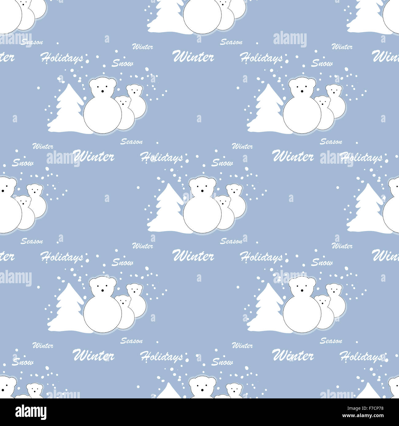 Seamless pattern, polar bears, winter holidays Stock Photo