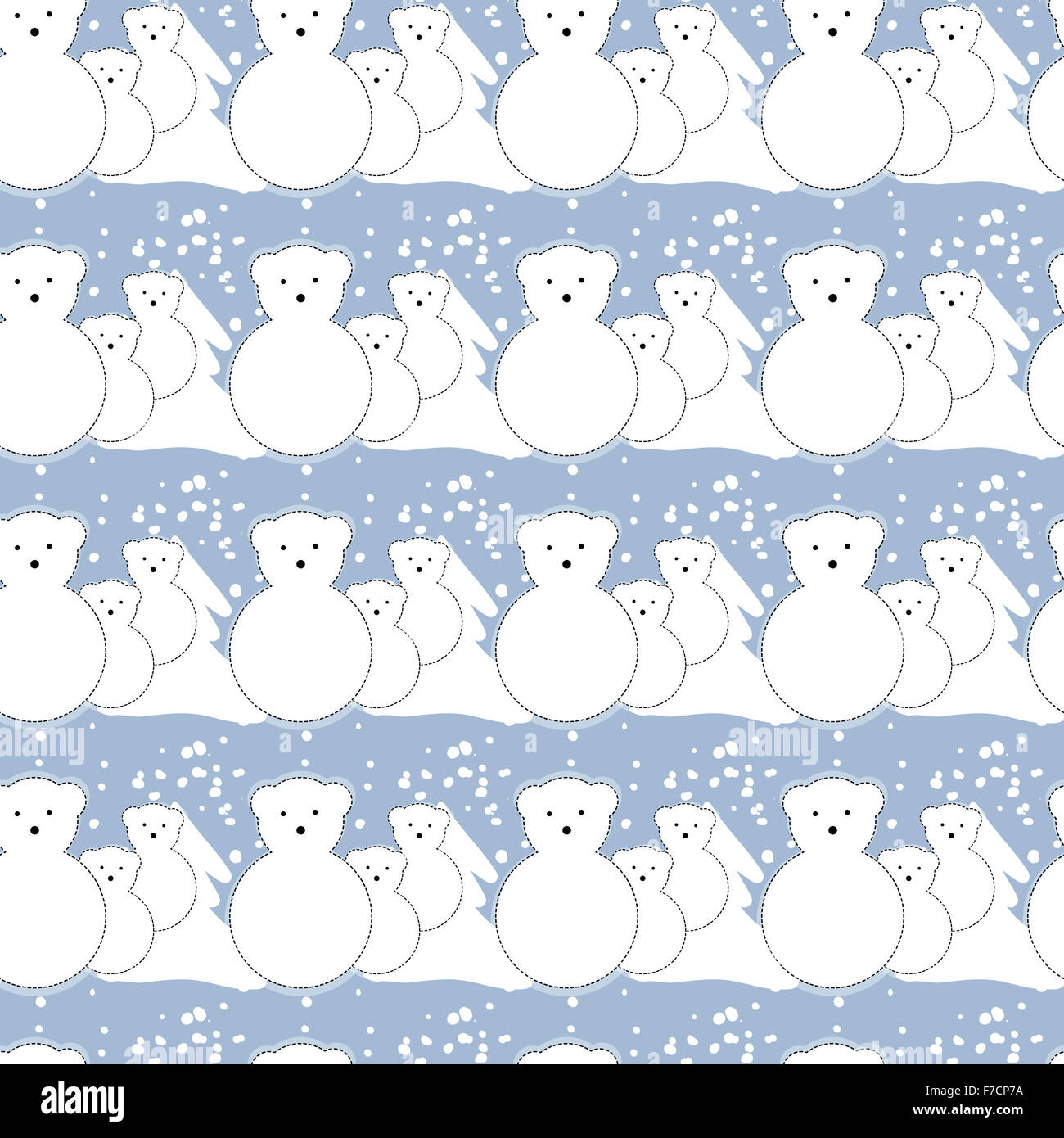 Seamless pattern, polar bears, winter Stock Photo