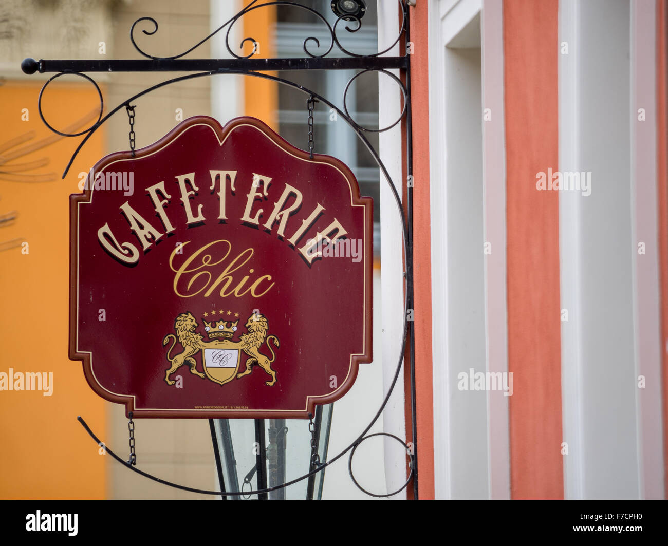 Signs of Cafeterie Chic Ostrow Tumski Wroclaw Stock Photo