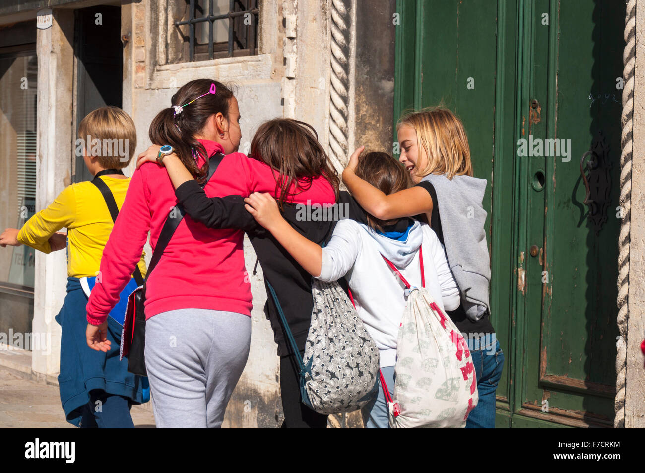 School children in Venice, Italy Stock Photo
