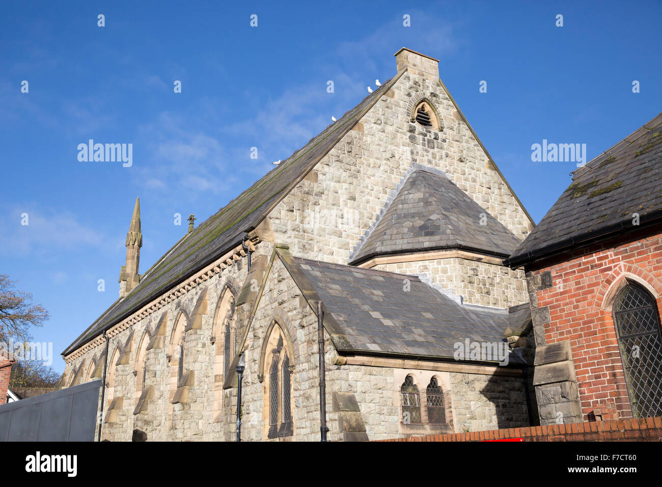 United reformed church in Newtown Wales Stock Photo