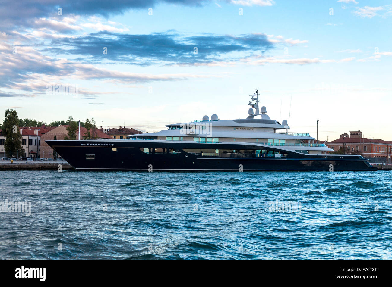 Superyacht Carinthia VII, moored in Venice, Italy Stock Photo