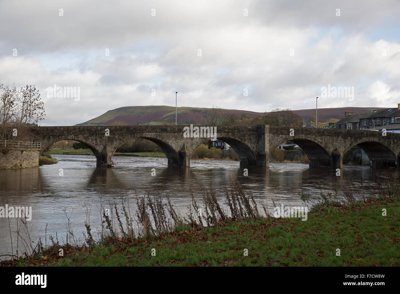 River Wye bridge in Builth Wells Wales Stock Photo