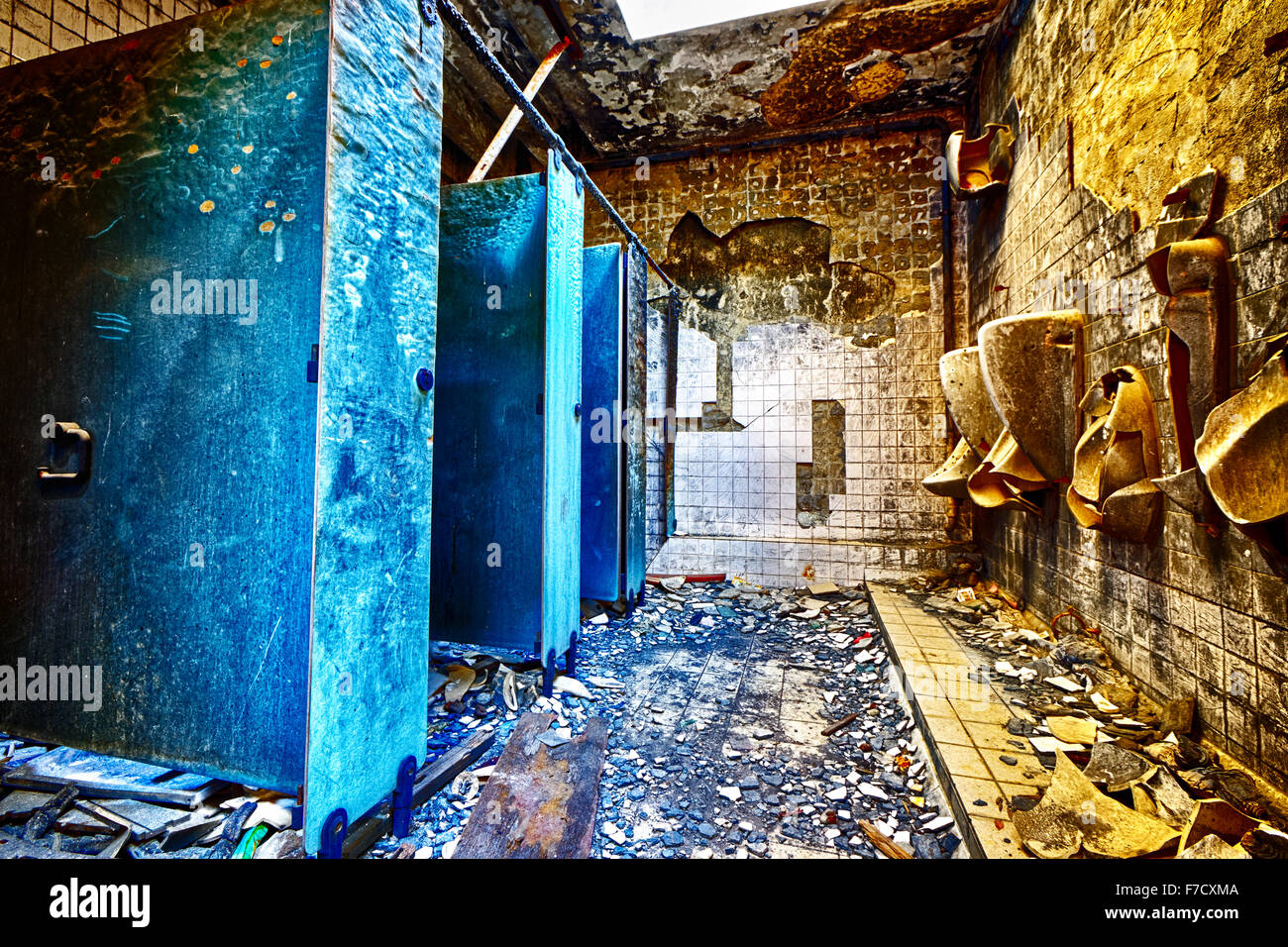 Mental Hospital Bathroom building inside Stock Photo Alamy
