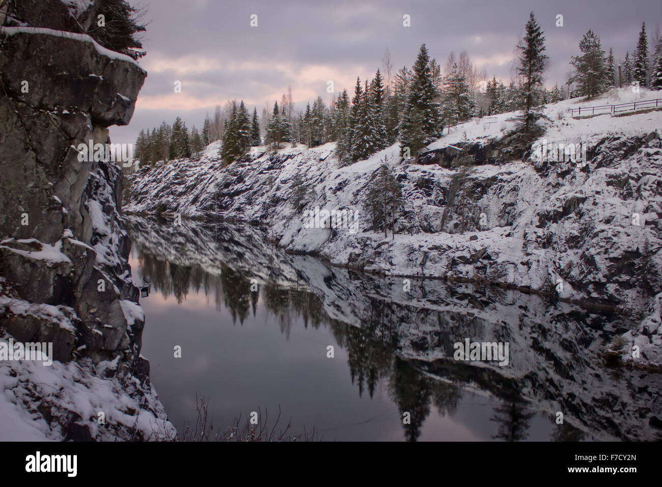 Forest and sky with clouds reflected in the water Stock Photo - Alamy