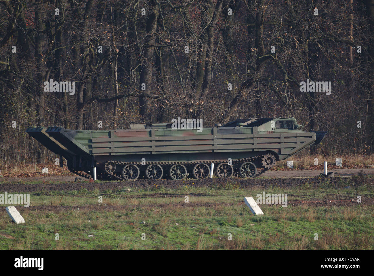 Tracked amphibious transport PTS-M used by Polish army Stock Photo
