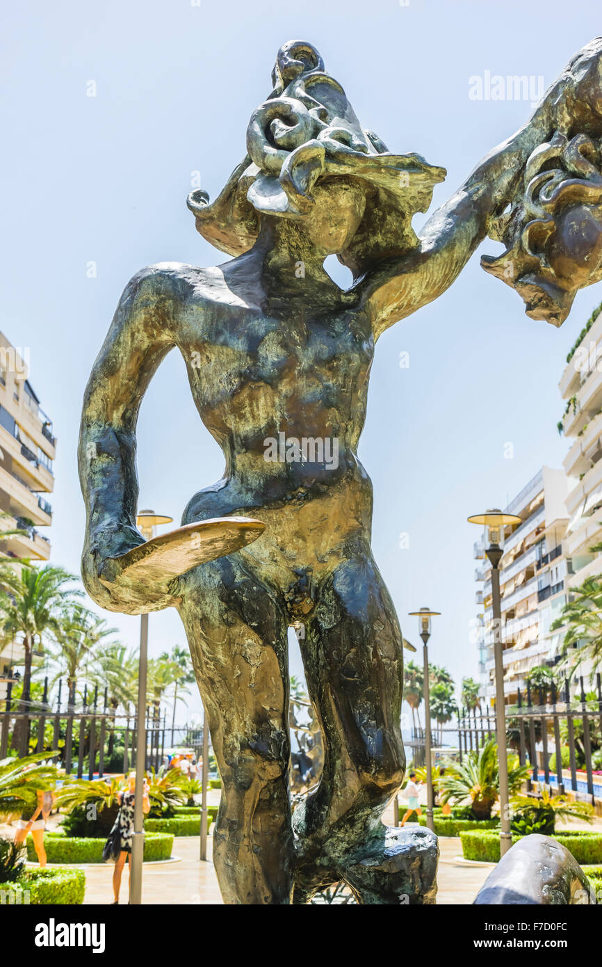 bronze sculptures by Dalí in Marbella Andalucia Spain Stock Photo