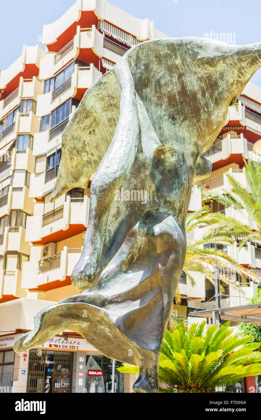 bronze sculptures by Dalí in Marbella Andalucia Spain Stock Photo