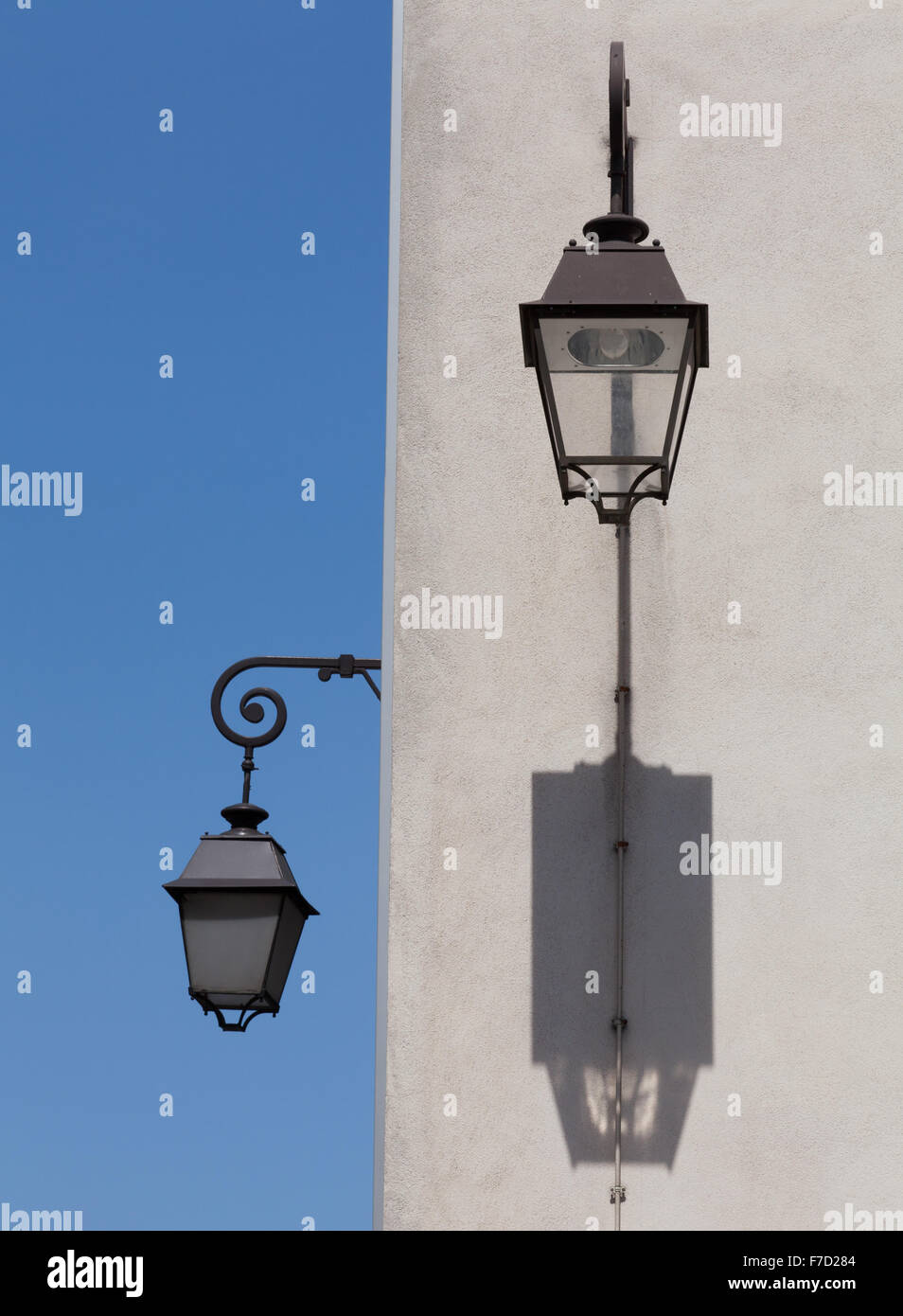 two streetlamps, Paris, Île-de-France, France. Stock Photo