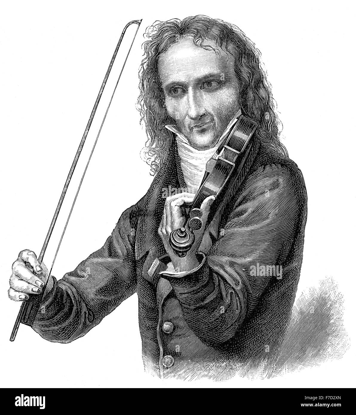 Nicolò or Niccolò Paganini, 1782-1840, Italian violinist, guitarist and composer Stock Photo