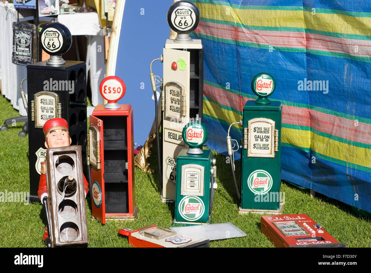 Toy Gas Station and novelty wine racks Stock Photo Alamy