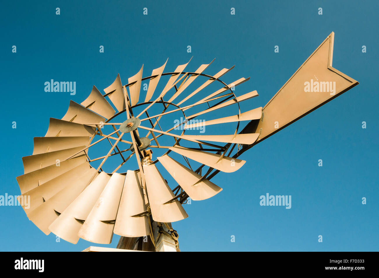 Spanish windmill turbine at a remote farm Stock Photo