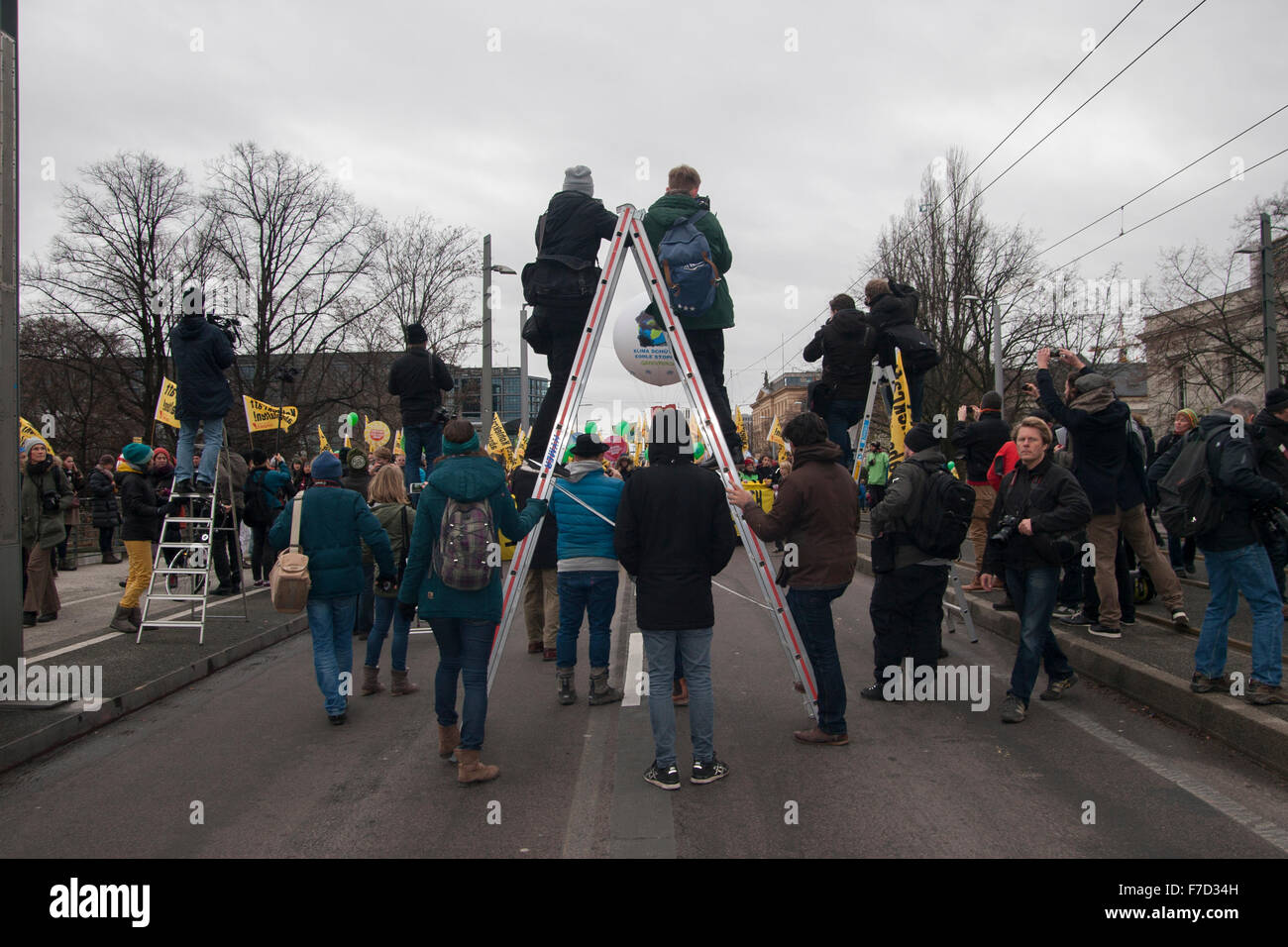 Global Climate March Berlin. Berlin, Germany. Press photographers on ...