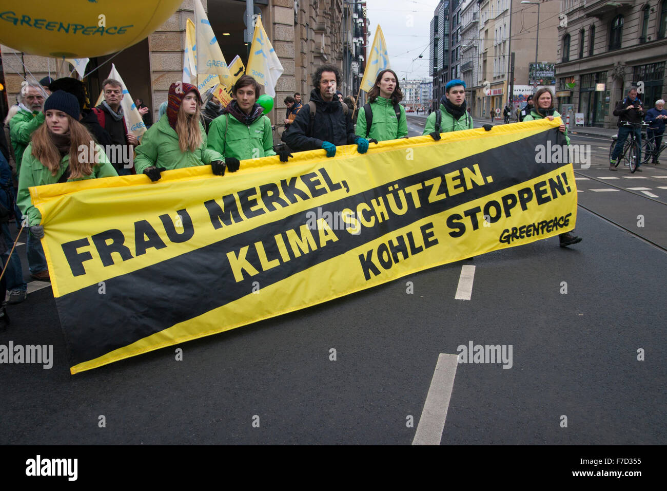 Global Climate March Berlin. Berlin, Germany. 'Protect climate. Stop coal' Stock Photo