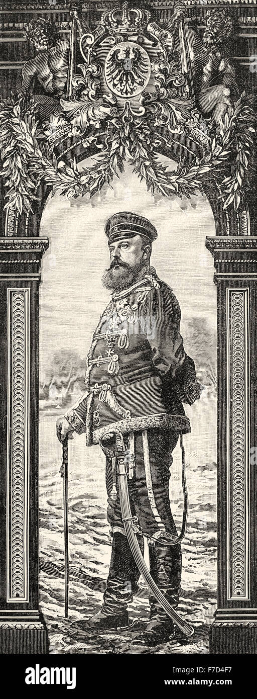 Friedrich Karl Nikolaus von Preussen, 1828-1885, Prussian prince and commander in the Franco-Prussian War or Franco-German War, Stock Photo