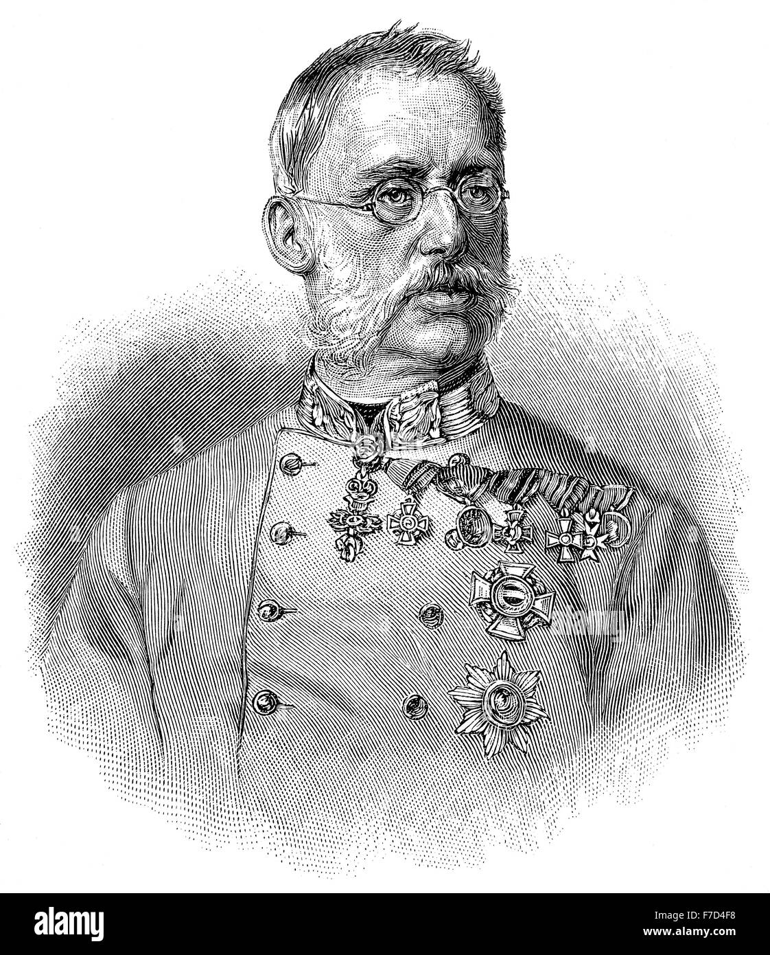 Archduke Albrecht Friedrich Rudolf Dominik of Austria, Duke of Teschen, 1817 - 1895, an Austrian Habsburg general, Stock Photo