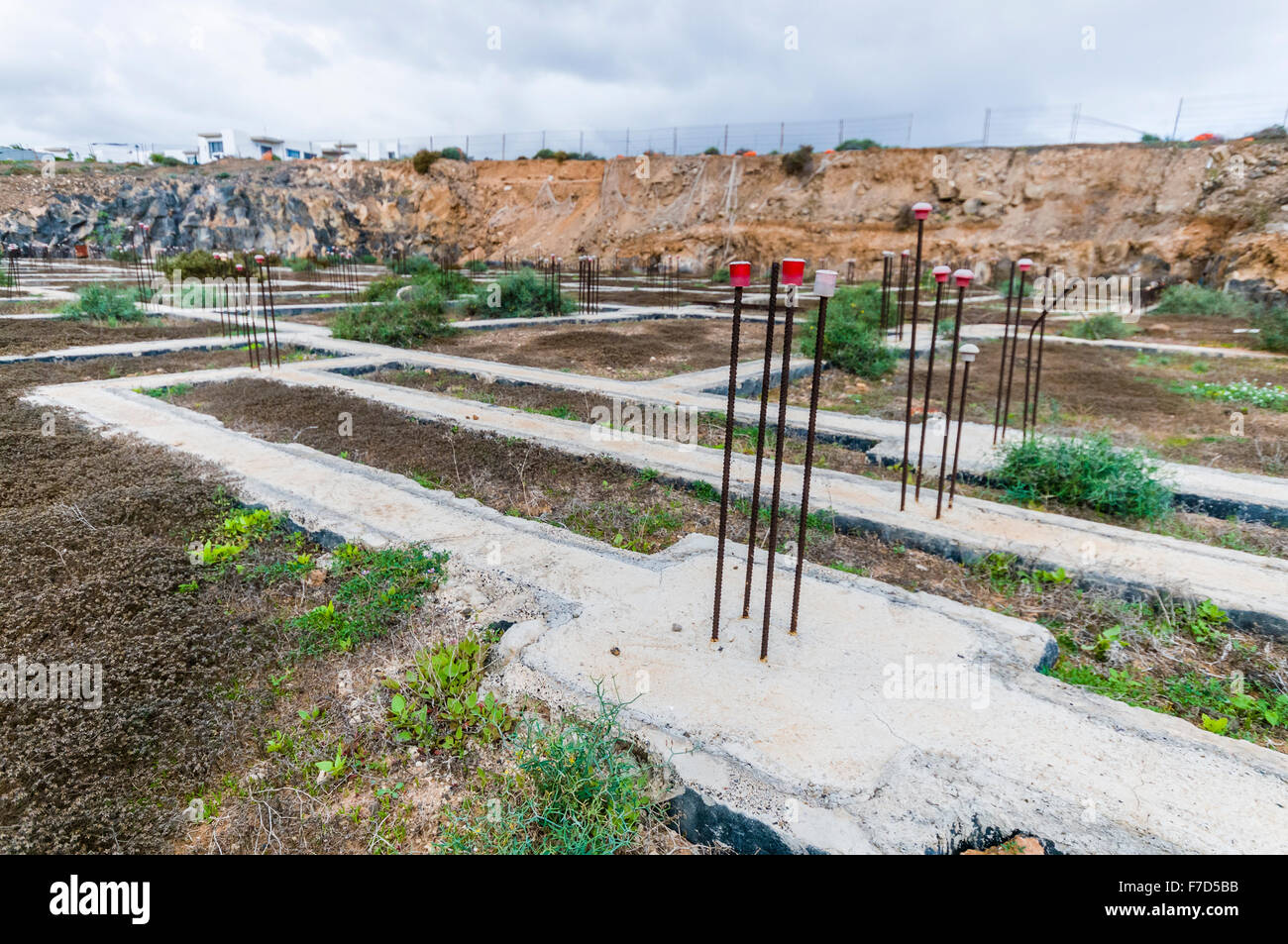 Abandoned building site in Costa Teguise, Lanzarote. Stock Photo