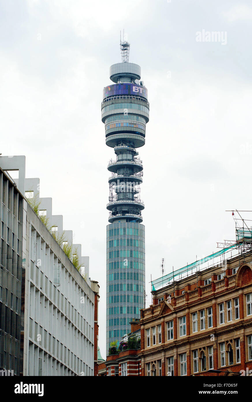 The British Telecom BT Tower, Fitzrovia, London. AKA Post Office Tower AKA London Telecom Tower Stock Photo