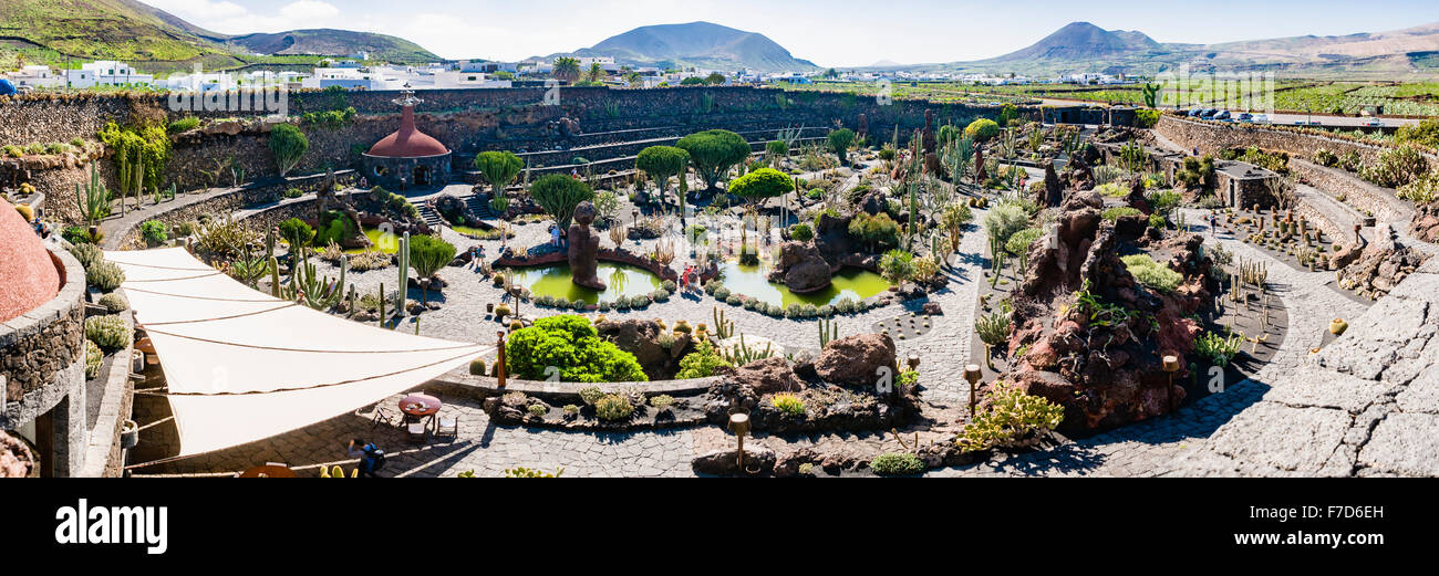 Jardin de Cactus, Lanzarote, created by artist César Manrique Stock Photo