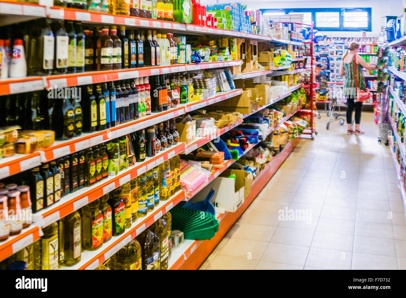 Shelves with items in a Spanish supermarket Stock Photo 90645382 Alamy
