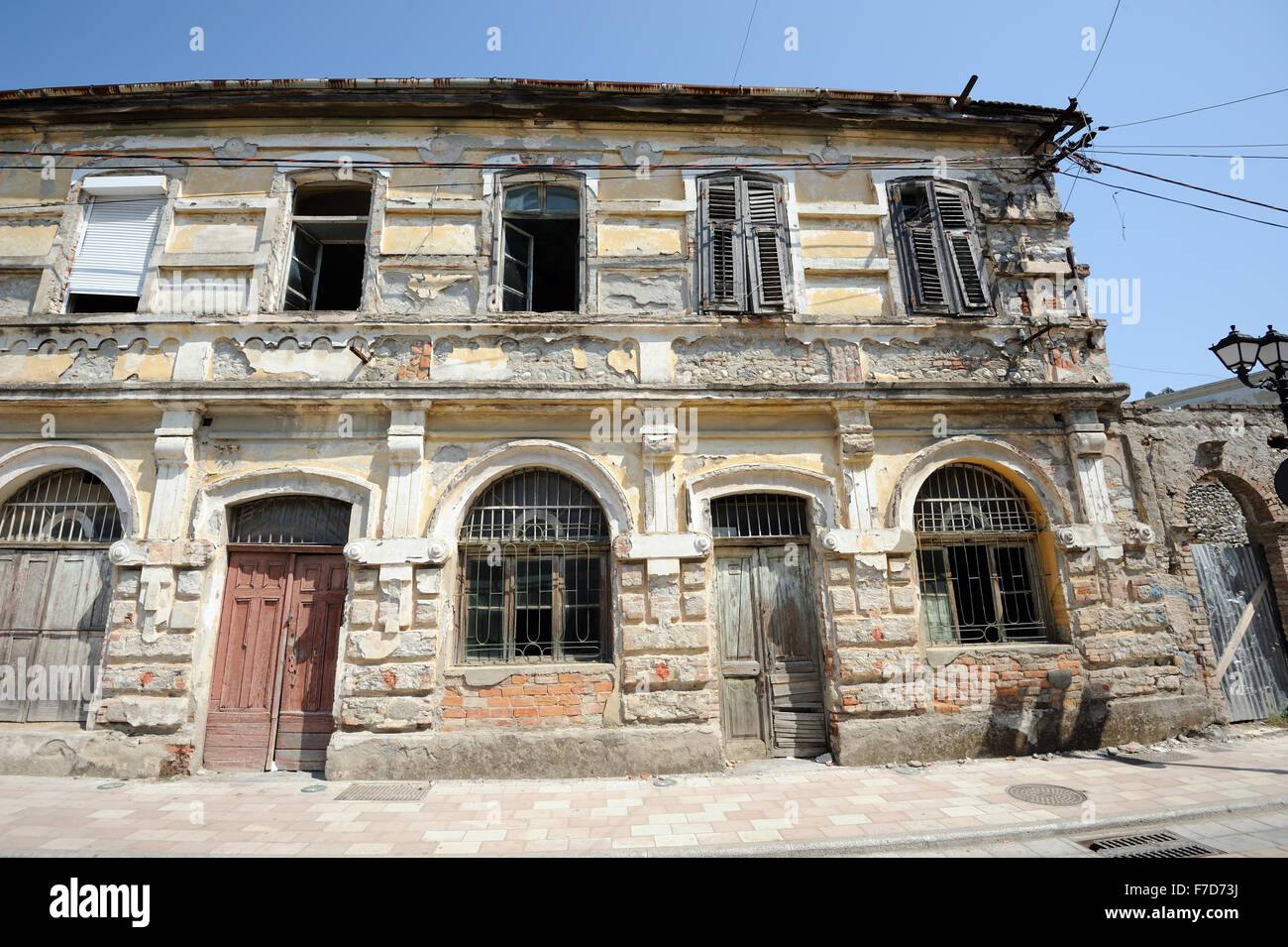 A once grand house in Shkodër. Shkodër, Albania. Stock Photo