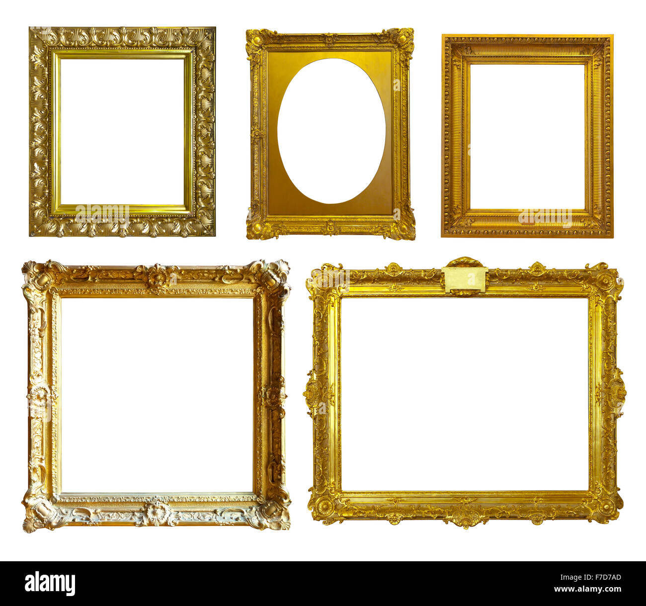 Set of few picture frames. Isolated over white background Stock Photo