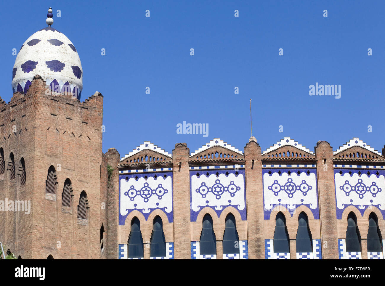 Barcelona bullring La Monumental mosaic Building Stock Photo