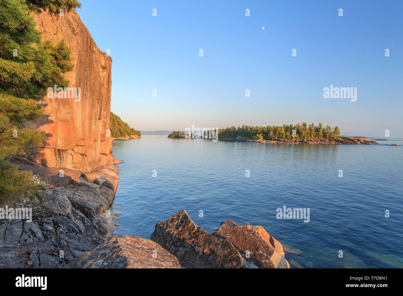 Agawa Rocks by the Lake Superior Stock Photo