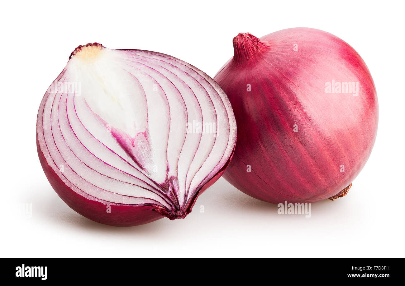 red onions isolated Stock Photo