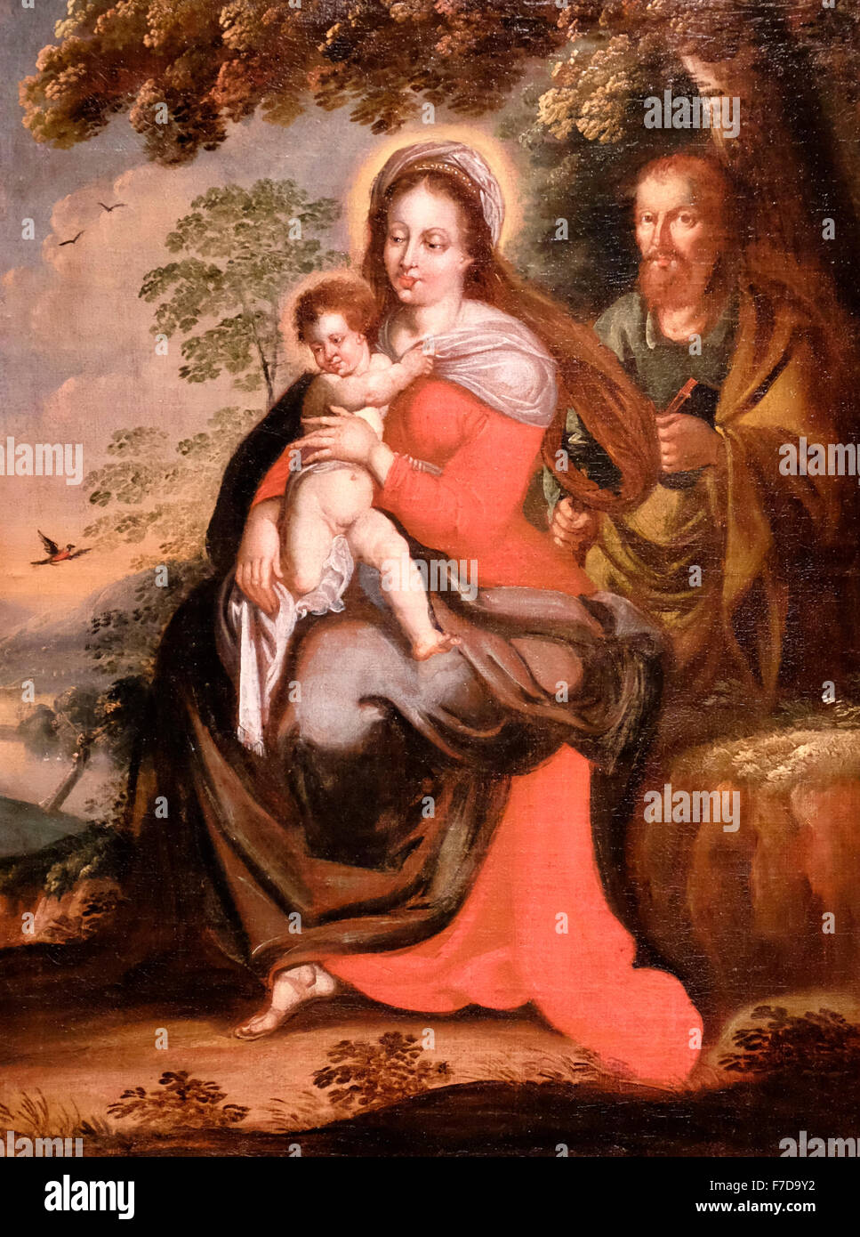 Holy Family - attributed to Gregorio Vasquez de Arce y Ceballos, 1685, Columbia Stock Photo